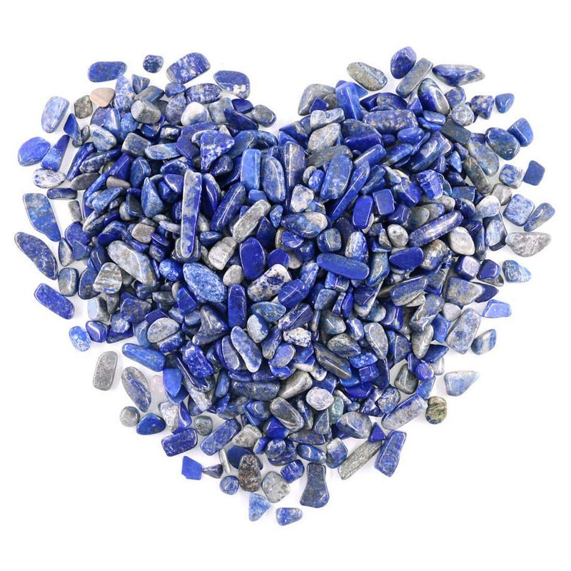 WAYBER 1 Lb/460g Deep Blue Lapis Lazuli Pebbles Irregular Decorative Stones Natural Crystal Rock Gravel for Aquarium/Fish Turtle Tank/Succulent Plants/Air Plants Decoration (Fill 0.9 Cup) - Image 2